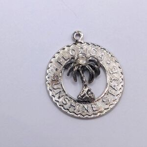Silver Florida Palm Tree Pendant